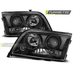 TUNING-TEC első lámpák MERCEDES W202 C-KLASA 06.93-06.00-hoz (H7/H1), fekete