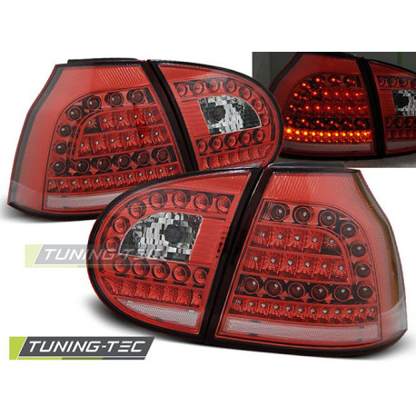 Világítás TUNING-TEC LED hátsó lámpák VW GOLF 5 10.03-09-hez, piros-fehér | race-shop.hu