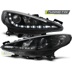 TUNING-TEC első lámpák (DRL) PEUGEOT 207 05.06-06.12-höz (H7/H1), fekete