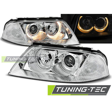 Világítás TUNING-TEC első lámpák (Angel Eyes) VW PASSAT 3BG B5 FL 09.00-03.05-höz (H7), króm | race-shop.hu