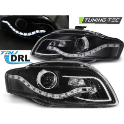TUNING-TEC első lámpák (True DRL) AUDI A4 B7 11.04-03.08-hoz (H9), fekete