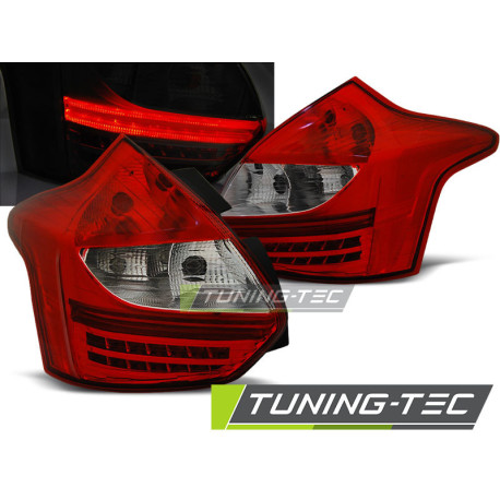 Világítás TUNING-TEC LED hátsó lámpák FORD FOCUS 3 11-10.14 HATCHBACK-hez, piros-fehér | race-shop.hu