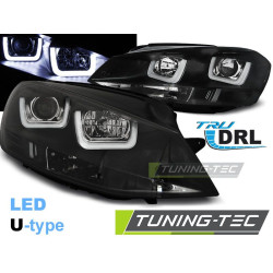 Fényszóró U-LED LIGHT fekete VW GOLF 7 11.12-17
