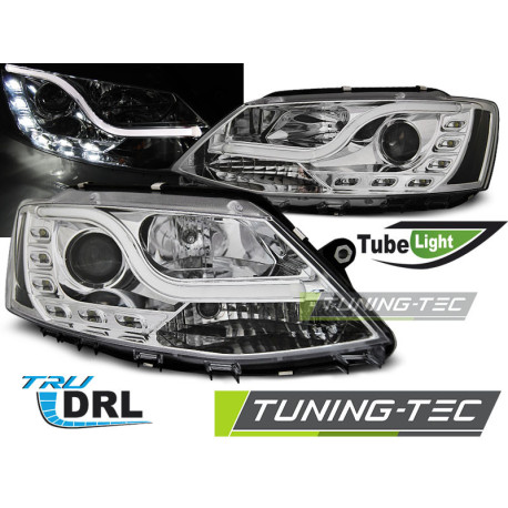 Világítás TUNING-TEC első lámpák (Tube Light, DRL) VW JETTA VI 1.11-18-hoz (H7/H1), króm | race-shop.hu
