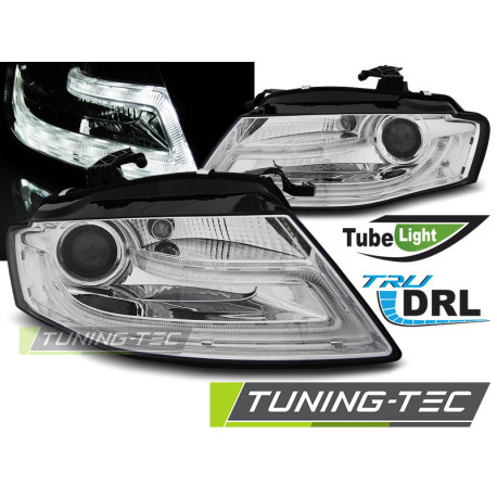Világítás TUNING-TEC első lámpák (True DRL) AUDI A4 B8 04.08-11-hez (H7), króm | race-shop.hu