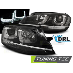 FÉNYSZÓRÓ U-LED FÉNY FEKETE KRÓM VW GOLF 7 11.12-17