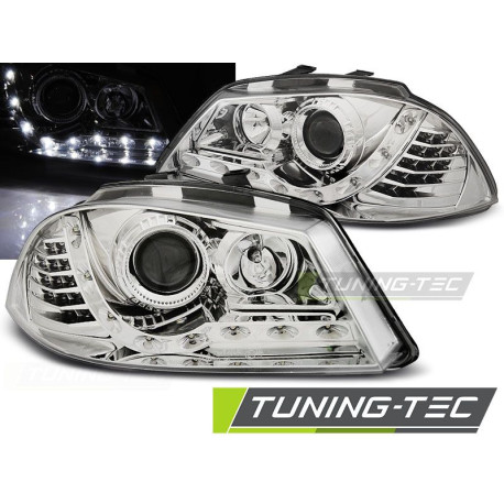 Világítás TUNING-TEC első lámpák (DRL) SEAT IBIZA 6L 04.02-08-hoz (H1), króm, V2 | race-shop.hu