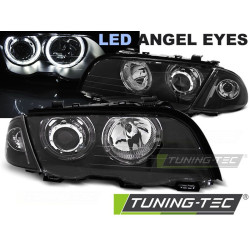 TUNING-TEC első lámpák (Angel Eyes) BMW E46 05.98-08.01 S/T-hez (LIMOUSINE, TOURING, H7), fekete, V2