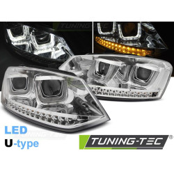 Fényszóró U-LED LIGHT króm VW POLO 6R 09-03.14