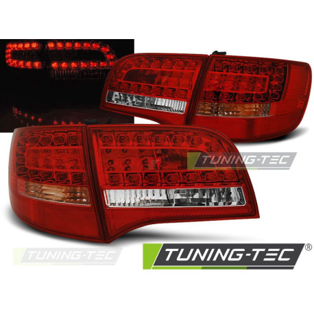 Világítás TUNING-TEC LED hátsó lámpák AUDI A6 C6 05-08 AVANT-hoz, piros-fehér | race-shop.hu
