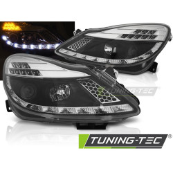 TUNING-TEC első lámpák (DRL) OPEL CORSA D 04.06-11-hez (H1), fekete, V2