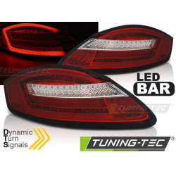 TUNING-TEC LED hátsó lámpák (SEQ) PORSCHE BOXSTER 987 / CAYMAN 05-08-hoz, piros-fehér