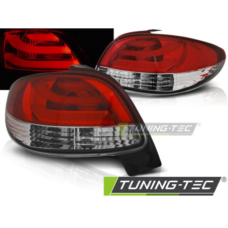 Világítás TUNING-TEC LED hátsó lámpák (LED Bar) PEUGEOT 206 10.98-hoz, piros-fehér | race-shop.hu