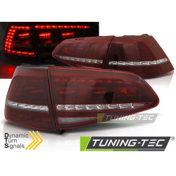 LED HÁTSÓ LÁMPÁK SPORT VÖRÖS FEHÉR SEQ VW GOLF 7 13-17