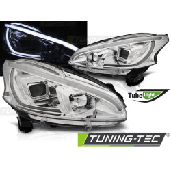 TUNING-TEC első lámpák (Tube Light) PEUGEOT 208 4.12-06.15-höz (H11/H1), króm