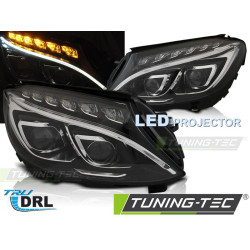 Fényszóró TRUE DRL fekete MERCEDES W205 14-18