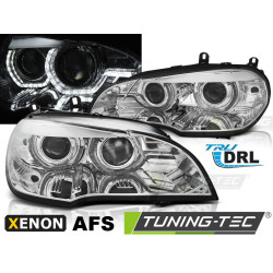 XENON FÉNYSZÓRÓ ANGEL EYES LED DRL KRÓM AFS BMW X5 E70 07-10