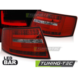 TUNING-TEC LED hátsó lámpák (LED Bar) WHIE AUDI A6 C6 SEDAN 04.04-08 6- PIN-hez (LIMOUSINE), piros