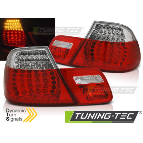 Világítás TUNING-TEC LED hátsó lámpák (SEQ) BMW E46 04.99-03.03 COUPE-hez, piros-fehér | race-shop.hu
