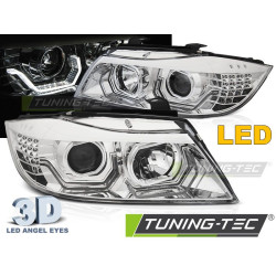 TUNING-TEC első lámpák (Angel Eyes) 3D BMW E90/E91 05-08-hoz, króm
