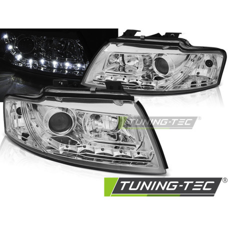 Világítás TUNING-TEC első lámpák (DRL) AUDI A4 B6 CABRIO 02-06-hoz (H1), króm | race-shop.hu