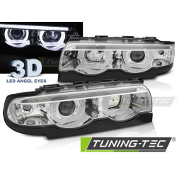 TUNING-TEC első lámpák (Angel Eyes) 3D BMW E38 94-01-hez (H1), króm