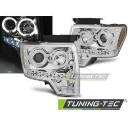 Fényszóró FORD F150 MK12 08-14 ANGEL EYES króm