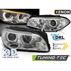 XENON FÉNYSZÓRÓ ANGEL EYES LED DRL KRÓM SEQ BMW F10/F11 10-13