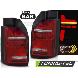 TUNING-TEC LED hátsó lámpák (LED Bar, SEQ) VW T6 15-19-hez (gyári izzós lámpához), piros-fehér, V2