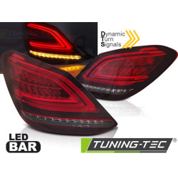 TUNING-TEC LED hátsó lámpák (LED Bar, SEQ) MERCEDES C-CLASS W205 14-18-hoz (LIMOUSINE), piros-fehér