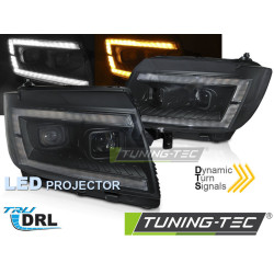 LED FÉNYSZÓRÓK CSŐFÉNY FEKETE DRL SEQ VW CRAFTER II 2017-