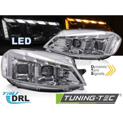 TUNING-TEC LED első lámpák (Full LED, DRL, SEQ) VW GOLF 7 17-19-hez (LED), króm