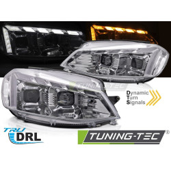 TUNING-TEC első lámpák (DRL, SEQ) W/WELCOME VW GOLF 7 17-19-hez (H7), króm