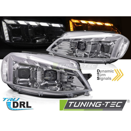 Világítás TUNING-TEC első lámpák (DRL, SEQ) W/WELCOME VW GOLF 7 17-19-hez (H7), króm | race-shop.hu