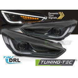 TUNING-TEC első lámpák (DRL) FORD FOCUS MK3 14-18-hoz (H7, homologáció nélkül), fekete