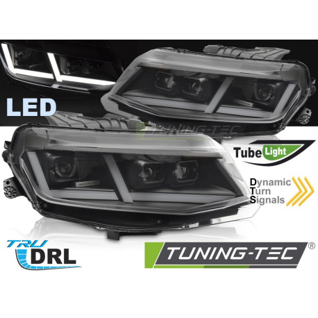 Világítás TUNING-TEC LED első lámpák (Full LED) CHEVROLET CAMARO 16-18-hoz (LED, homologáció nélkül), fekete | race-shop.hu