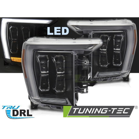 Világítás TUNING-TEC LED első lámpák (DRL) FORD F150 MK14 20-23-hoz (LED, homologáció nélkül), fekete, V2 | race-shop.hu