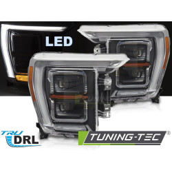 TUNING-TEC LED első lámpák (DRL) FORD F150 MK14 20-23-hoz (LED, homologáció nélkül), fekete, V1