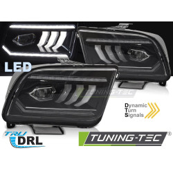 TUNING-TEC első lámpák (Tube Light) FORD MUSTANG 04-09-hez (LED, homologáció nélkül), fekete
