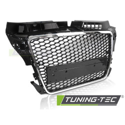 TUNING-TEC hűtőrács (Sport) AUDI A3 8P 08-12-höz (parkolószenzorral), fekete króm