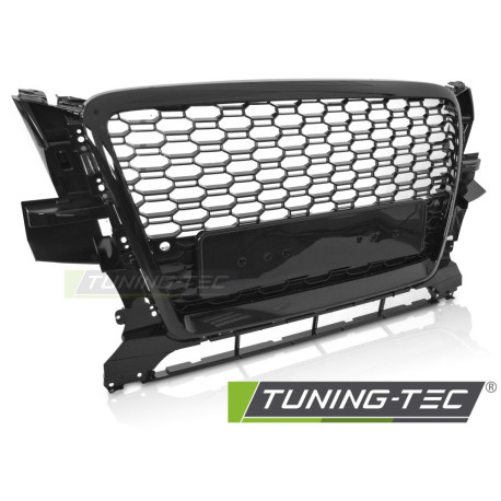 Body kitek és vizuális kiegészítők TUNING-TEC hűtőrács (Sport) AUDI Q5 8R 08-12-höz (parkolószenzorral), fényes fekete | race-shop.hu