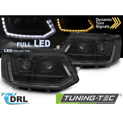 TUNING-TEC LED első lámpák (T6 Look, Full LED, Tube Light, DRL, SEQ) VW T5 10-15-höz (LED), fekete