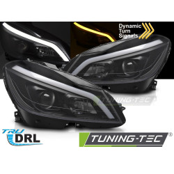 TUNING-TEC első lámpák (Tube Light, DRL, SEQ) MERCEDES W204 11-14-hez (H9), fekete