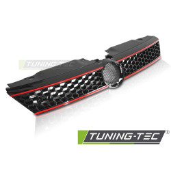 TUNING-TEC hűtőrács (Sport Style) VW JETTA VI 11-14 (Glossy Black with Red Lines)-hez, fényes fekete