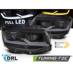 FULL LED fekete fényszórók SEQ irányjelzővel és DRL-lel VW T6 15-19