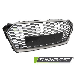 TUNING-TEC hűtőrács (Sport) AUDI A5 F5 16-18-hoz (parkolószenzorral), ezüst króm, fekete