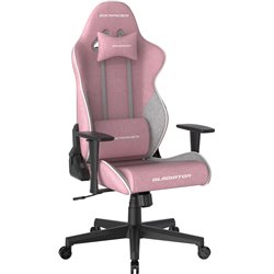 DXRacer GLADIATOR Gaming Chair, Fabric Pink/White