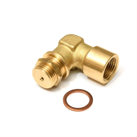 New Lambda (o2) Probe spacer adapter (emulator) angled, brass, 2 mm bore | race-shop.hu