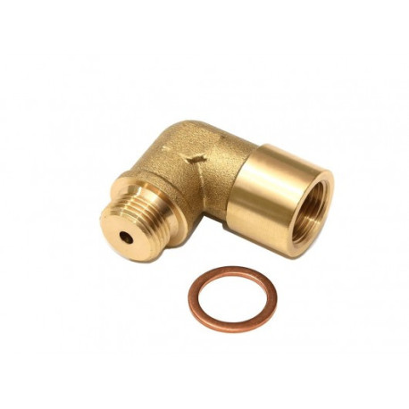 Adapterek és lambda szondák Lambda (O2) szonda távtartó adapter (emulátor), hajlított kivitel, sárgaréz, 4 mm-es furat | race-shop.hu