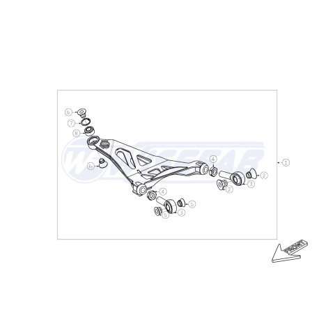Lengőkarok és gömbfejek WISEFAB Rear Suspension Arm 3 Right | race-shop.hu